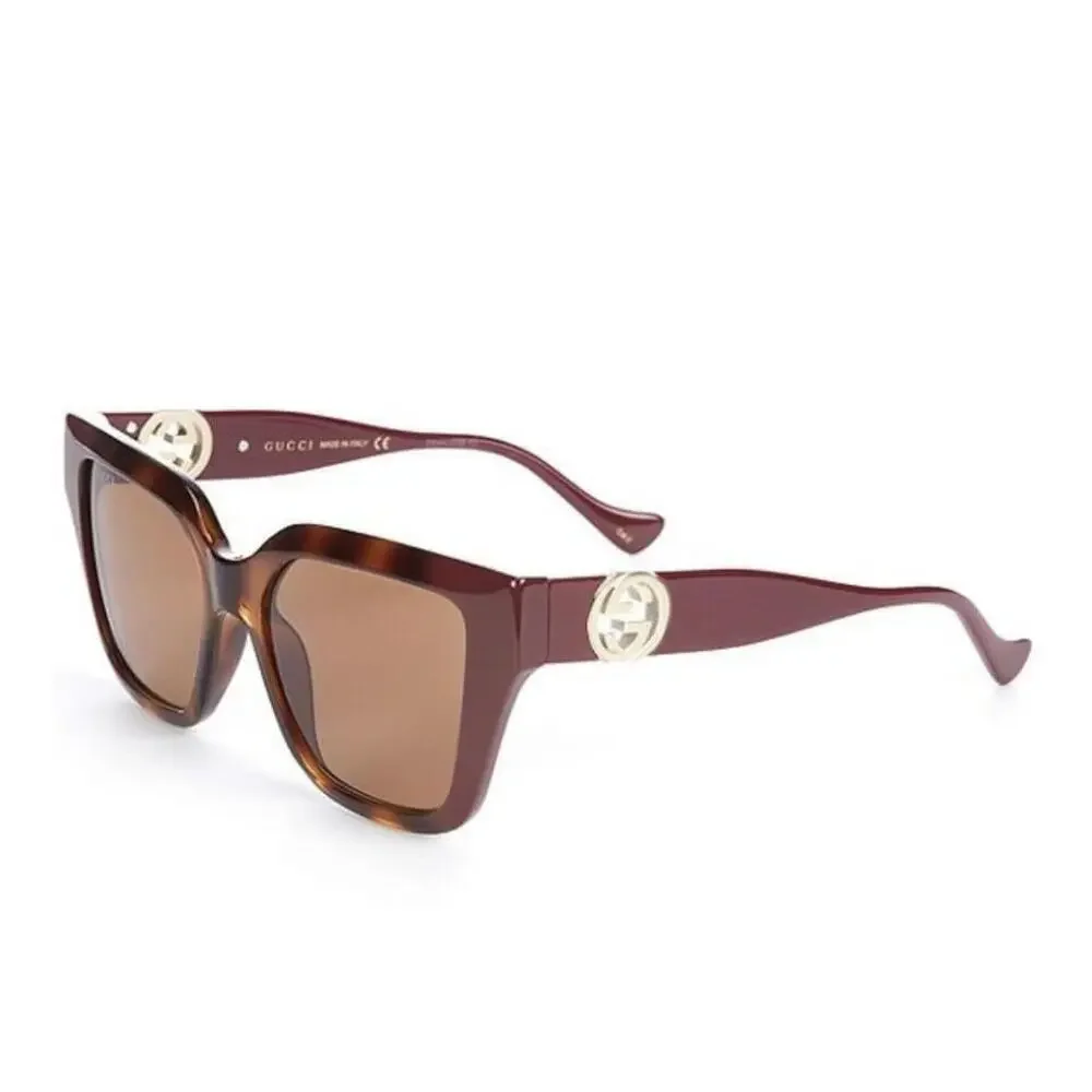 NWT Gucci GG1023S-003-54 Gold Cat Eye 54mm Sunglasses